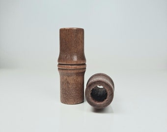 2 pack Brown Wood dread beads - Bamboo shaped - 7mm bead hole -  wooden Dread beads, Wood Dreadlock Beads, W34