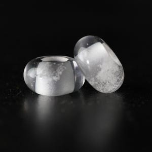 Quartz Crystal Dread Bead / 2 beads - 6mm bead hole / Dreadlock Beads, Dread Jewelry, Dread Accessories, Loc Jewelry,   Stone Dread Beads