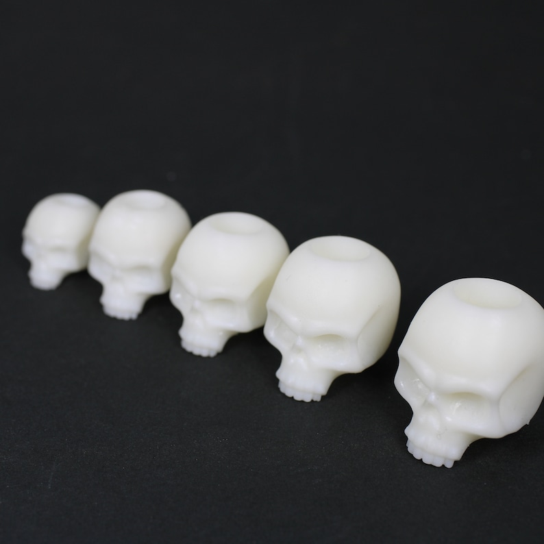 Dreadlock Accessories Skull Dreadlock Bead CUSTOM Bead Hole Dreadlock Jewelry Loc Beads Black or White is Paintable Paracord Beads