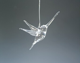 Glass Humming Bird Figurine