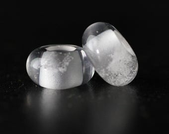 Bergkristall Dreadlock Perlen: 6 mm Loch, 2 Stück