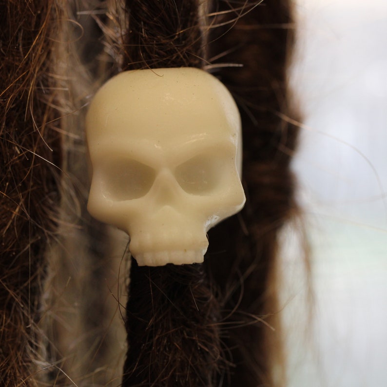 Dreadlock Accessories Skull Dreadlock Bead CUSTOM Bead Hole Dreadlock Jewelry Loc Beads Black or White is Paintable Paracord Beads
