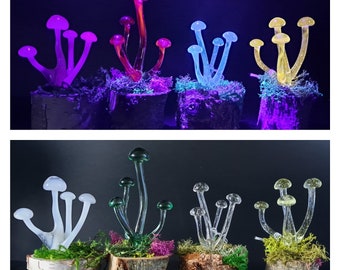 Mushroom Sculpture, UV Black Light, Made to Order