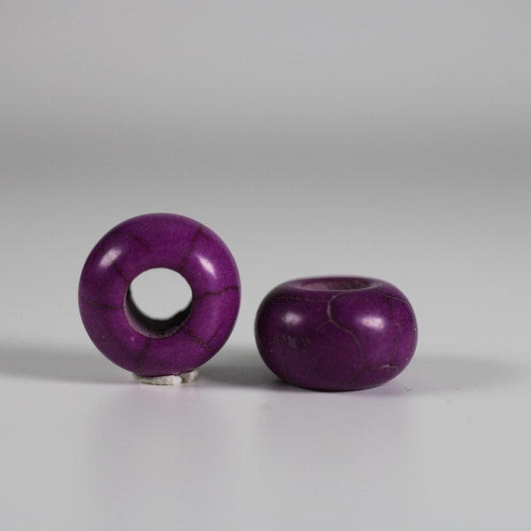 Purple Howlite Dread Beads // 6mm Bead Hole - 2 pack // Rainbow Dread Bead, Stone dread beads, Dread Jewelry,  Dread Accessories,