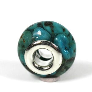 Turquoise Resin Dreadlock Beads - 5mm beads hole - Single - Dread Bead, Loc jewelry, Dread Jewelry, Dread Accessories,   Stone Dread Beads