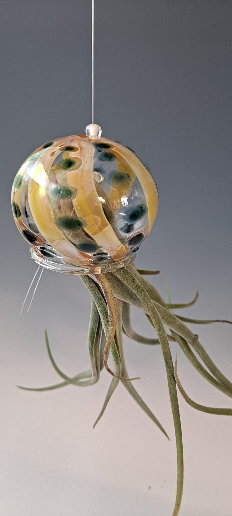Colgador de plantas de aire con forma de medusa voladora y soporte para plantas de aire con forma de pulpo Yellow / Green