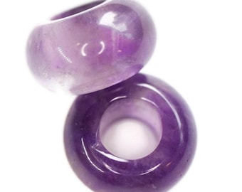Amethyst Dread Beads - Set of 2 beads - 6mm beads hole - Dreadlocks, Dread Jewelry, Dread Accessories, Loc beads  Stone Dread Beads
