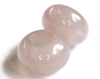 Juego de cuentas de cuarzo rosa para rastas / Agujero de cuentas de 6 mm - Juego de 2 / Rastas, Cuentas para rastas, Accesorios para rastas, Cuentas de rastas de piedra