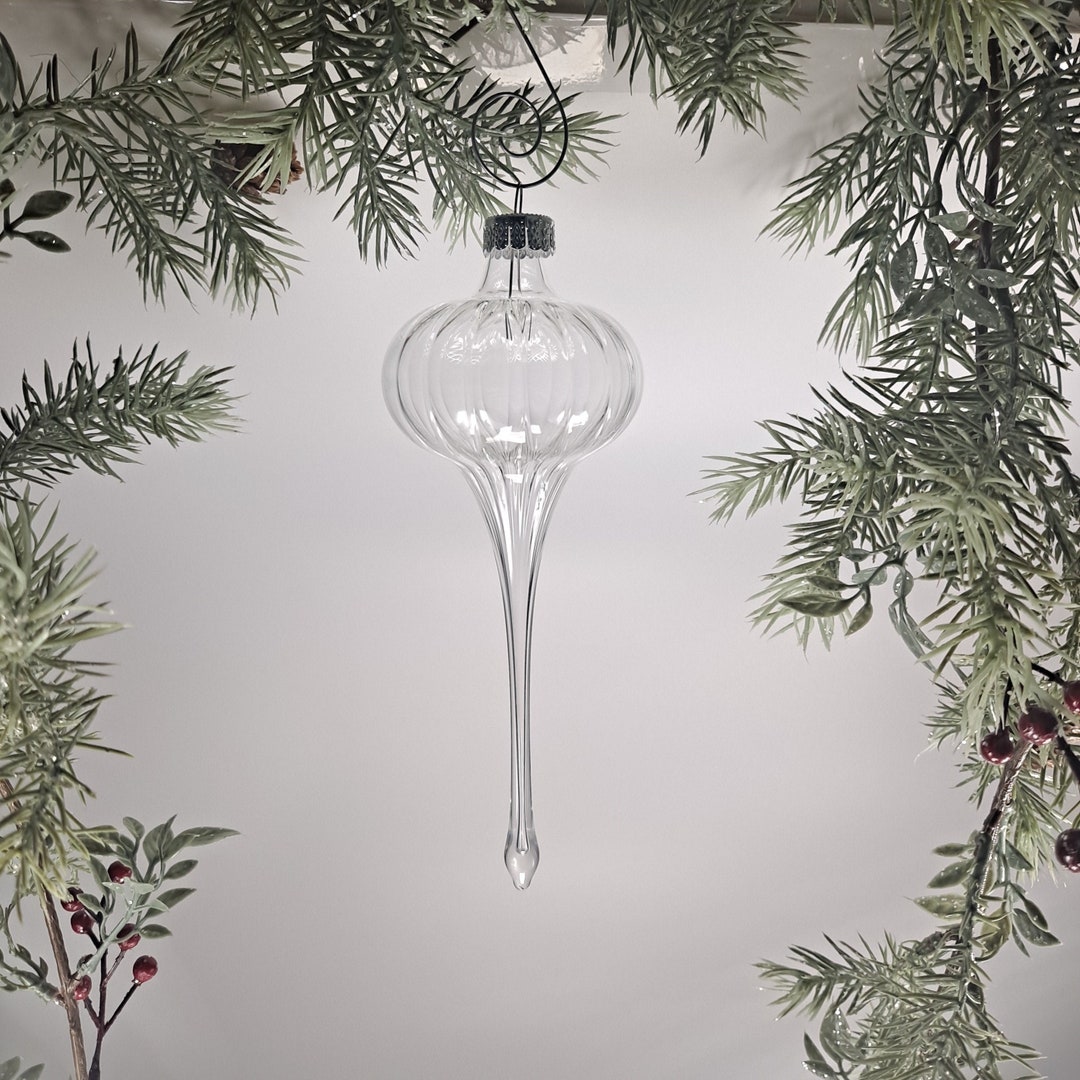 Large Glass Ornament Crystal Victorian Hand Blown Glass Etsy