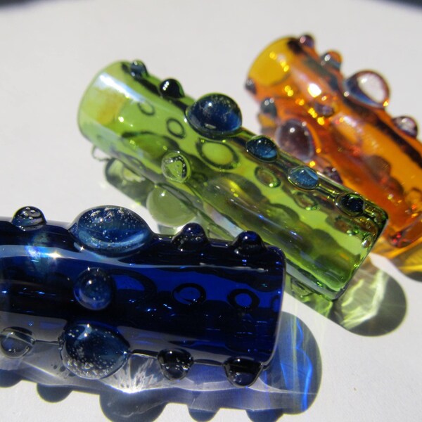 Dot Cross Glass Dread Bead, CUSTOM Bead Hole Sizes 4-16mm, Made to Order