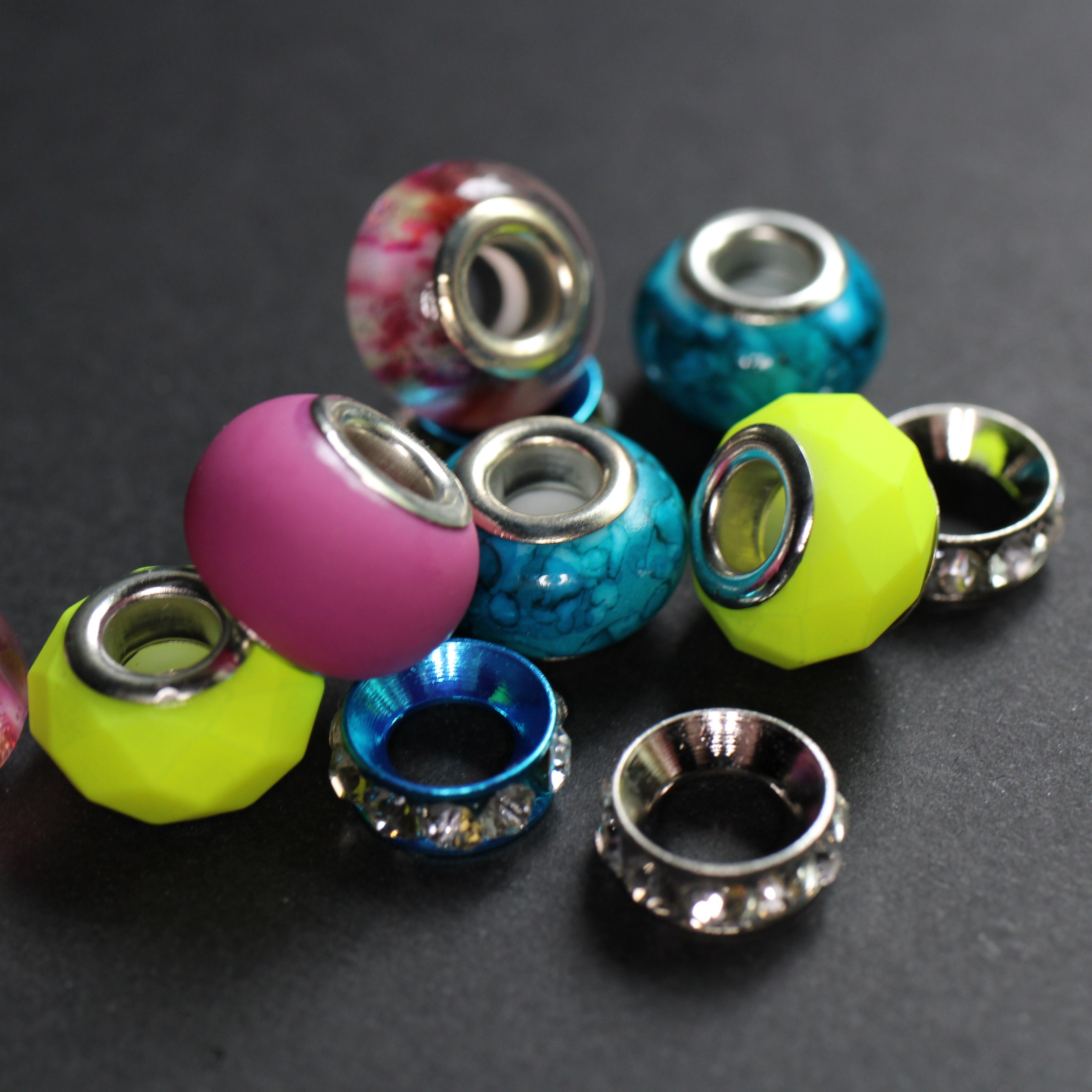 Funky Fresh Dread lock Bead Set of 11 beads 6mm ID beads hole Beads