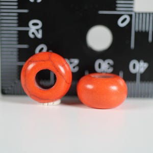 Orange Howlite Dread Beads // 6mm Bead Hole - 2 pack // Rainbow Dread Bead, Rainbow Dreadlock Bead, Dread Jewelry,  Dread Accessories, 6A33