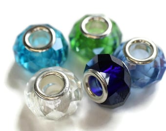 Cool Dreadlock Beads // Set of 5 beads - 6mm ID beads hole // Glass Dread Beads, Hair Beads, Loc Jewelry, Dread Jewelry