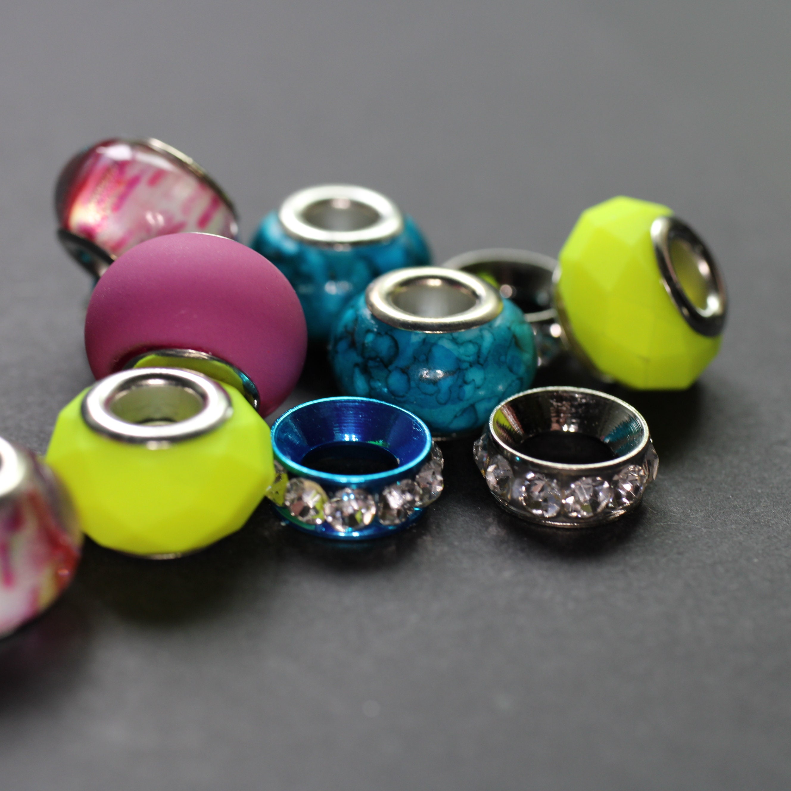 Funky Fresh Dread lock Bead Set of 11 beads 6mm ID beads hole Beads