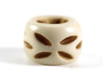 Carved Bone Dread Bead // 8 - 12mm Bead Holes // Dreadlock Beads, Dread Jewelry, Dread Accessories, Large Hole Beads, Hair Beads, B13