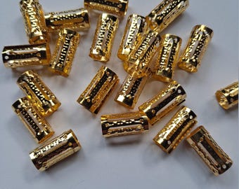 Paquete de 20 cuentas de rastas doradas/Agujero ajustable de 4-10 mm/Cuentas para rastas, Cuentas de metal para rastas, Accesorios para rastas, Cuentas para rastas, Joyería para rastas