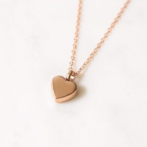 Rose Gold Heart Cremation Urn Pendant Memorial Necklace - Etsy