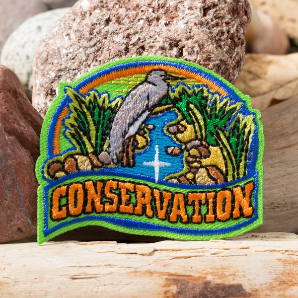 Conservation Patch, Girl Boy Scouts, Embroidered Iron On, Merit Badge for Jackets Backpack