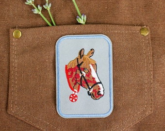 Vintage Horse Patch, Horseshoe, Embroidered for Backpacks Jackets