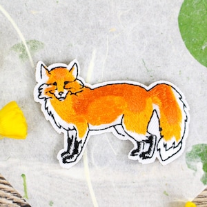 Fox Patch Foxy Gift, Animal Embroidered Iron On | Applique | Backpacks | Jackets