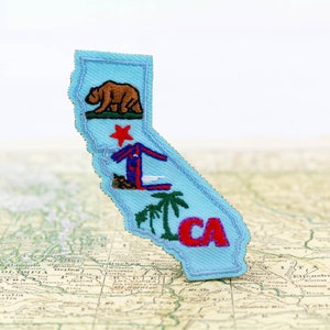 California Patch Iron On | Souvenir State Animal Grizzly Bear | Hoodie Patch