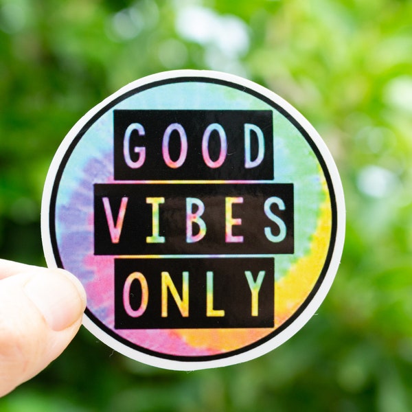Good Vibes Sticker, Waterproof Decal - for Waterbottles and Laptops