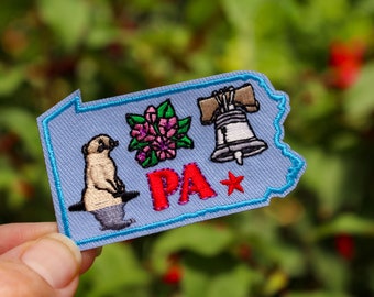 Travel Patch Pennsylvania State PA Groundhog Day Punxsutawney Phil Iron On Souvenir