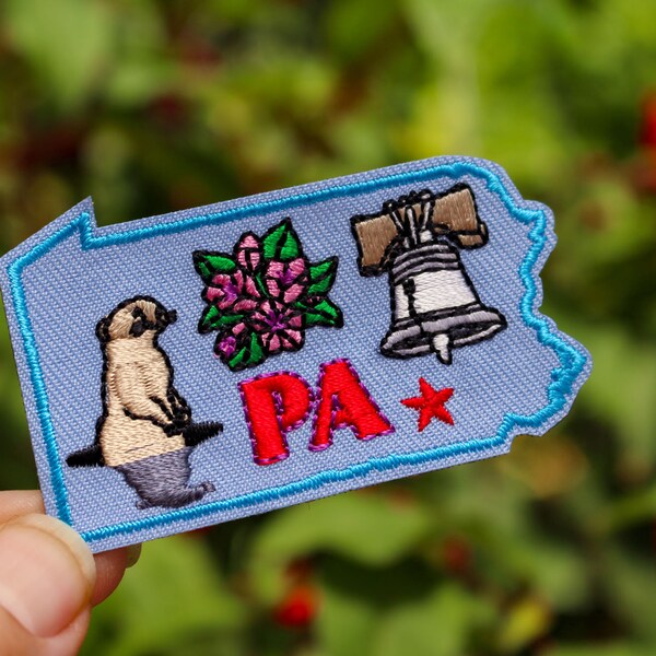 Travel Patch Pennsylvania State PA Groundhog Day Punxsutawney Phil Iron On Souvenir