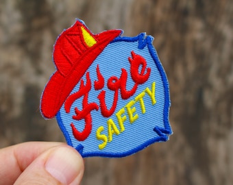 Fire Safety Patch, Iron On, Embroidered, Merit Badge for Jackets Backpack Hoodie