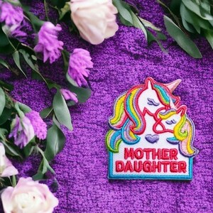 Mother Daughter Patch Unicorn Pink, Mom Girl Time, Mothers & Daughters, Embroidered Iron On, Scout Event Merit Badge | Jackets | Hoodies |
