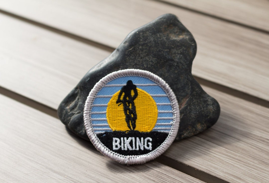 Biking Patch Embroidered Iron On Bicycling Road Bike Ride Etsy