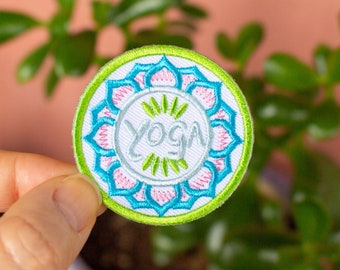 Yoga Patch, Embroidered Iron On, Pose, Hatha, Vinyasa, Ashtanga, Iyengar | Hoodie Patch