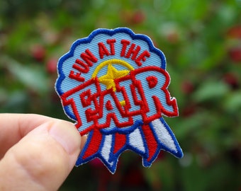 Fair Patch - Blue Ribbon Winner! Fun Patch - Embroidered Iron On, for Hoodies Jackets Backpacks | 4-H & Scouts