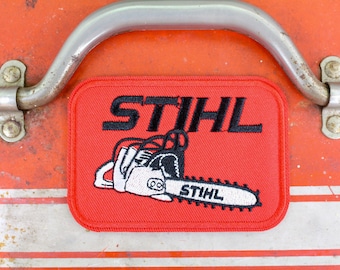 Stihl Patch | Embroidered Chainsaw Logger Tree | Iron On | For Trucker Hat or Jackets or Backpacks