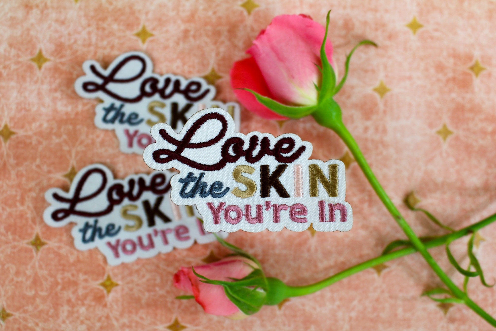 Love the Skin You're In Patch | Embroidered Iron On | Jackets Backpacks Hats - Proceeds Donated!