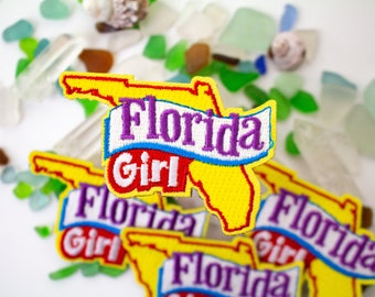 Florida Girl State Travel Patch - FL Pride - Iron On Vacation Holiday Souvenir for Jackets Hoodies