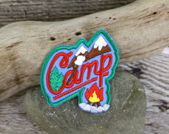 Camping Patch, Camp Fire - Embroidered Iron On, Girl Boy Scout Merit Badge | Jackets, Backpacks | Hoodie