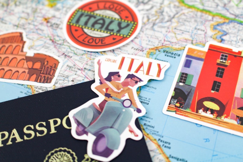 Italy Travel Stickers | Europe Rome Italian Tour European | Set of 4 ...