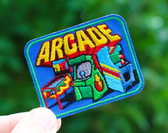 Arcade Patch, Video Games - Pinball - Fun Patch - Embroidered Iron On | Hoodie Patch | Merit Badge | Scouts