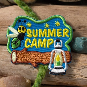Summer Camp Patch , Firefly, Embroidered Iron On, Backyard Camping Girl Boy Scout Merit Badge