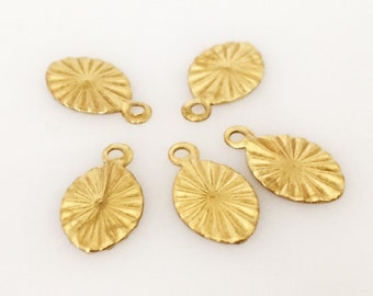 13 x 7 mm 100 pcs raw brass findings charms tags