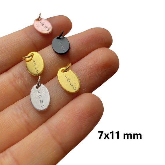 Custom design logo Custom Metal Tag Laser Engraved Logo Jewelry Tags Your logo Design
