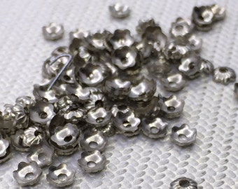 4 mm 50 pcs silver tone Bead Caps