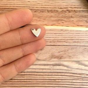 10 pcs 8 mm Rhodium Plated Heart ,charm ,Findings,Pendant,Thickness 1 mm