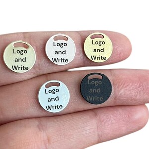 12 mm Round Custom design logo,Custom Metal Tag,Laser Engraved Logo,Jewelry Tags,Your logo ,Design