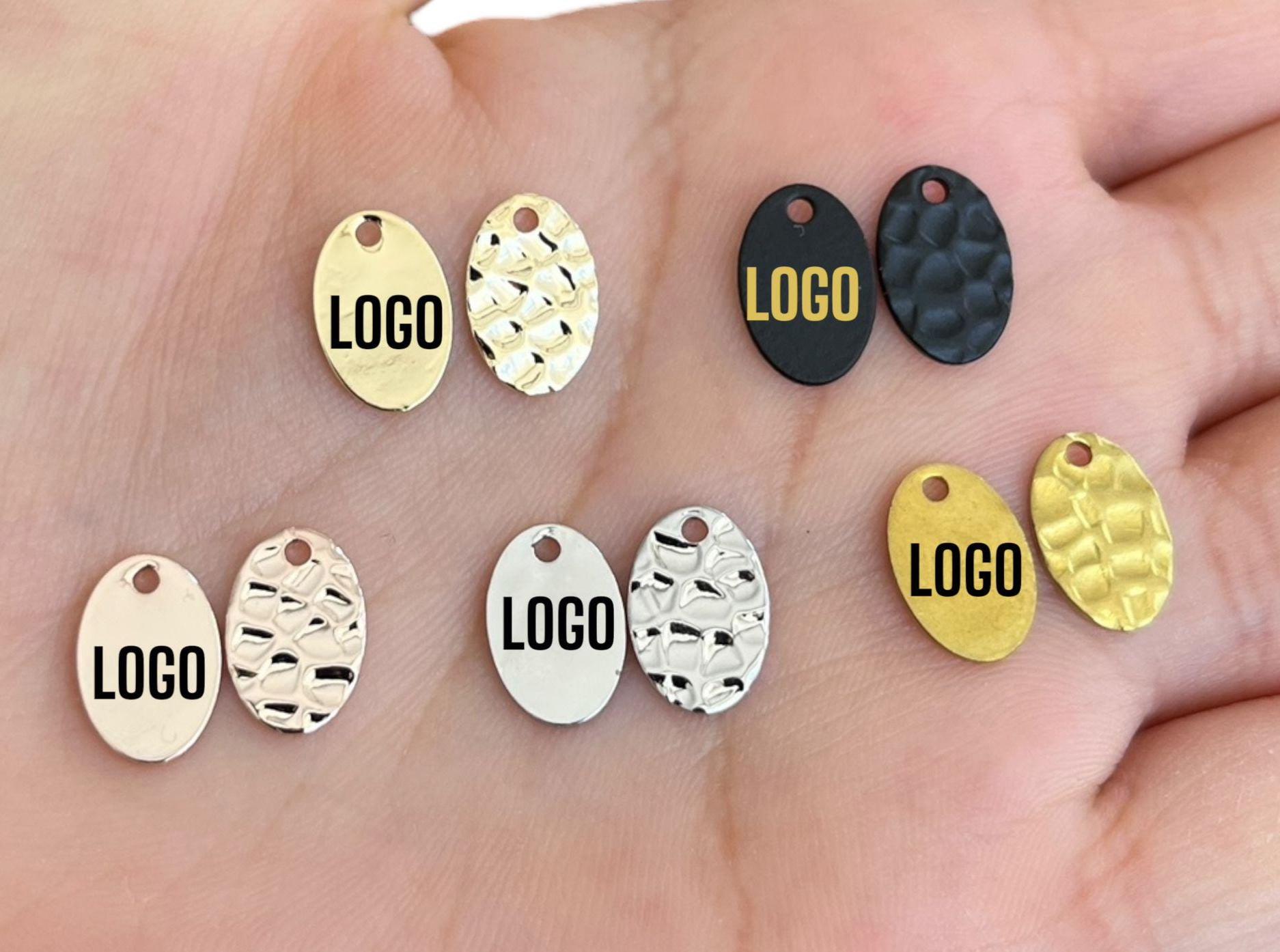 新しいスタイル 7 x 11 mm 直径、片面ハンマー加工カスタムデザイン