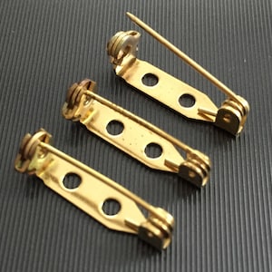 10 Pcs 20 mm  raw brass Brooch Pin Back Safety Pin Findings