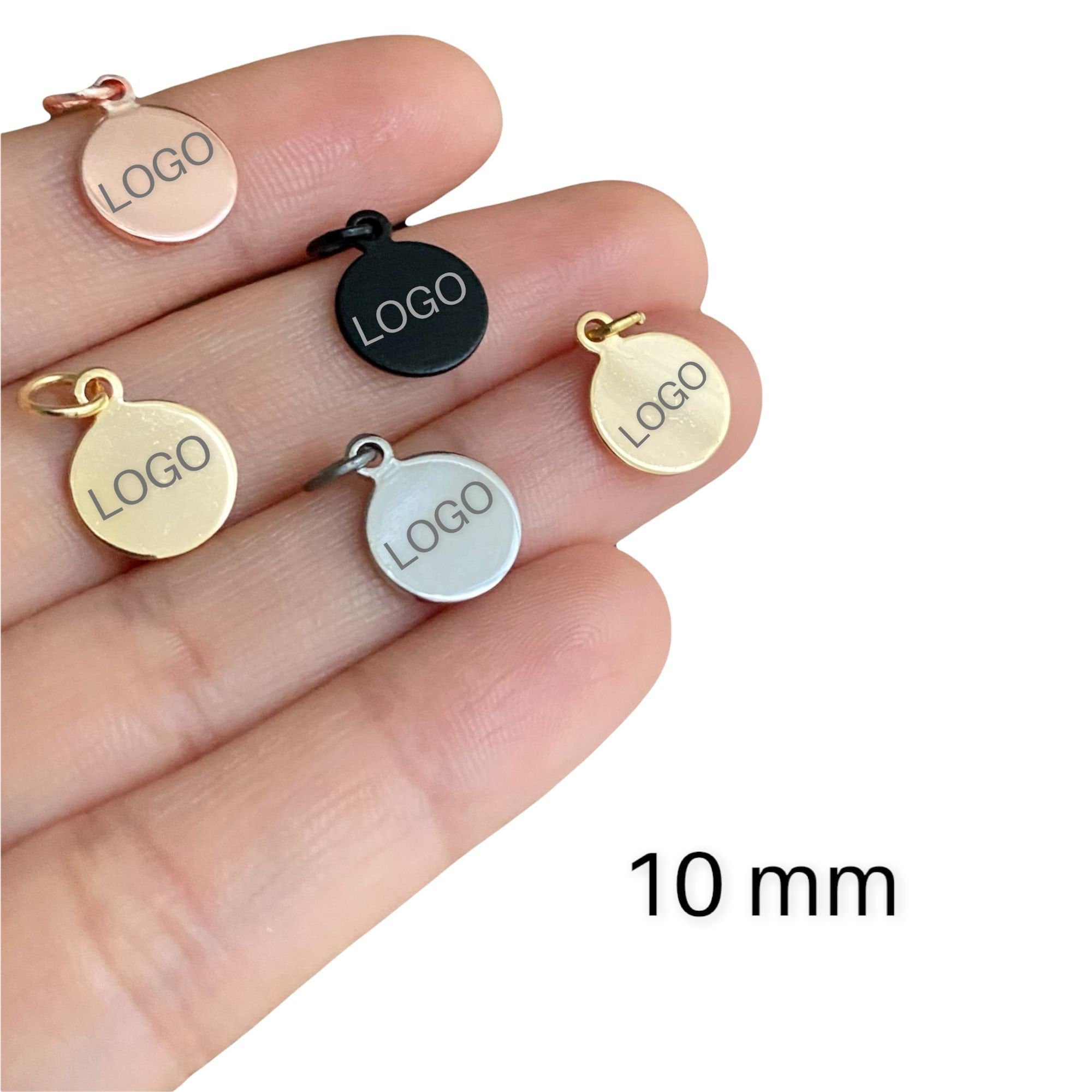 Personalized Mini Jewelry Tag Custom Logo Tags Engraved Stainless Steel  Logo Tags Custom Metal Hang Tags 10/50/100pcs 