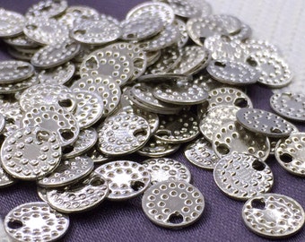 6.5 mm 150 pcs silver tone Round Charms Findings