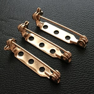 24k Gold 10 Pcs 27 mm Brooch Pin Back Safety Pin Findings